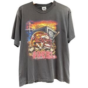 Vintage San Fransisco 49ers Vintage Graphic Tee Shirt Black Faded Size XL Mens